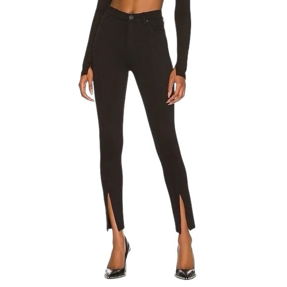 HUDSON JEANS Barbara Split Hem High Waist Super Skinny Jeans - Size 26 Black NWT - Picture 1 of 4